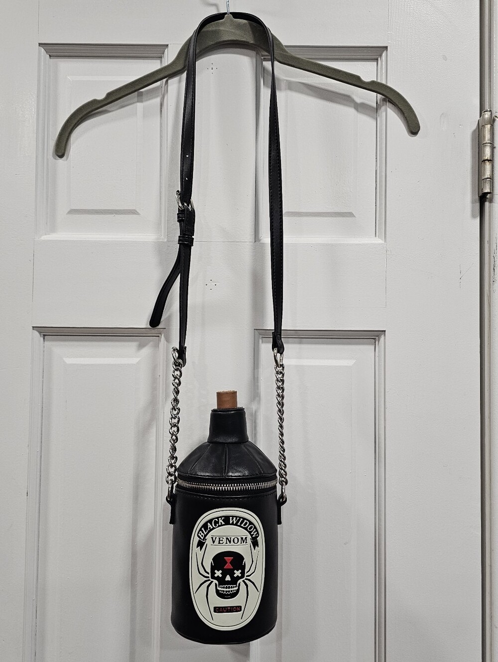Mad Engine Fine By Me Black Widow Venom Poison Bottle Crossbody Purse Halloween